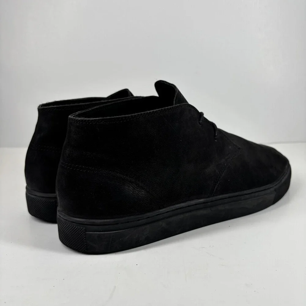 Banana Republic Men's US 9.5M Black Leather Shearling-Lined Comfort Chukka Boots